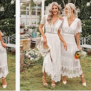 Boho Floral Lace Dress